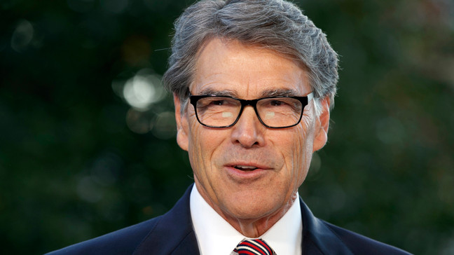 FILE - In this Oct. 23, 2019, file photo, outgoing Energy Secretary Rick Perry is interviewed at the White House in Washington. Months after Coloradoâs voters decided to join Oregon in decriminalizing psychedelic mushrooms, Denver will host a conference this week put on by a psychedelic advocacy group bringing together an unlikely cohort of speakers â including Rodgers, former Texas Gov. Rick Perry, and rapper Jaden Smith, the son of actor Will Smith. (AP Photo/Jacquelyn Martin, File)