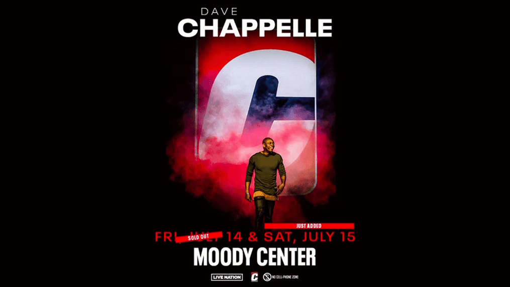 It's almost time for comedy GOAT, Dave Chappelle to take the stage at Moody Center, so get your tickets before they're gone!