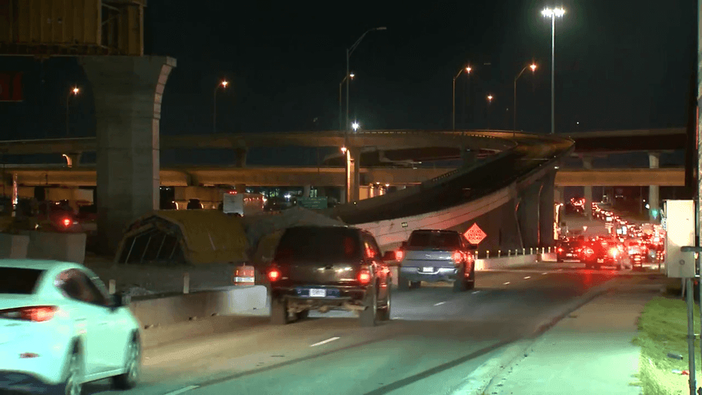 Beginning Sunday at 10 P.M., the flyover connecting northbound I-35 to northbound US 183 will be closed until September, as crews demolish and rebuild portions of the ramp. (Photo: CBS Austin)